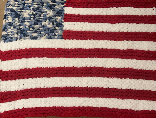 American Flag Chunky Knit Blanket (Custom)