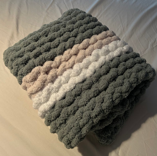 Tri-Color Handmade Baby Blanket