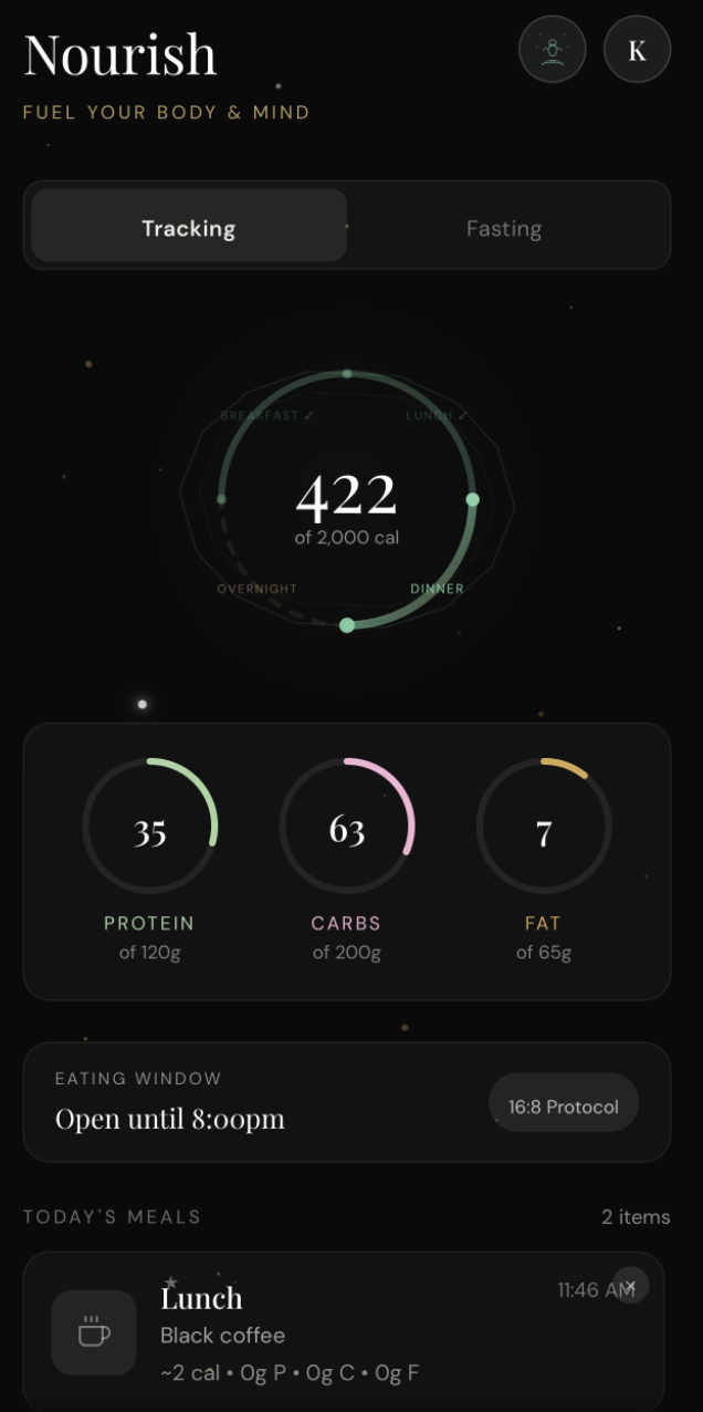 Radiant Mind Fuel — Nourish Tracking & Macros