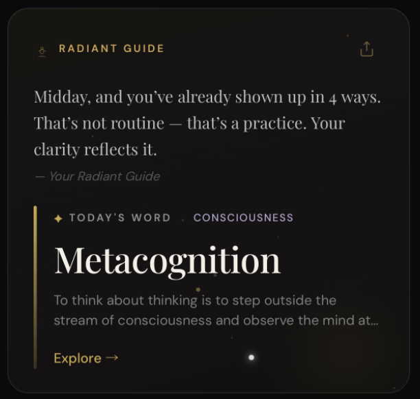 Radiant Mind Home — Radiant Guide & Word of the Day