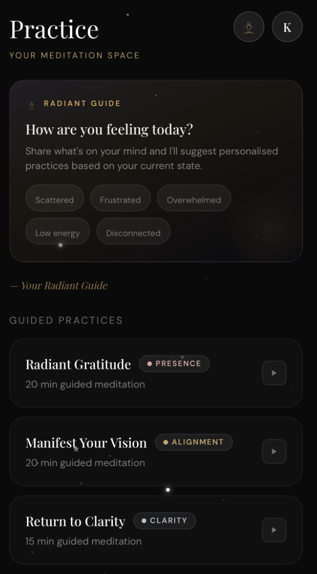Radiant Mind Practice — Radiant Guide & Guided Practices